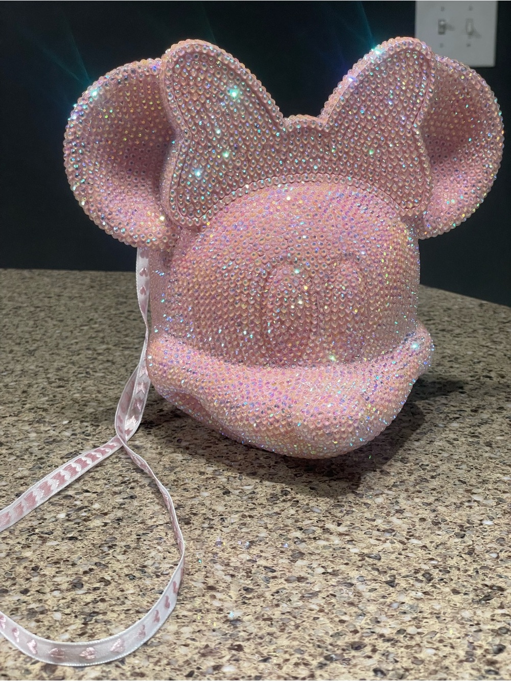 *one of a kind* hand bedazzled Disney Minnie popcorn bucket with strap